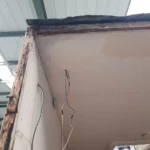 Motorhome wall structure exposed during damp repair